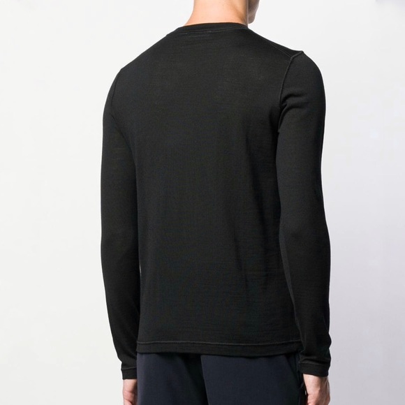 JIL SANDER mens Black v-neck wool pullover sweater top - Picture 2 of 8